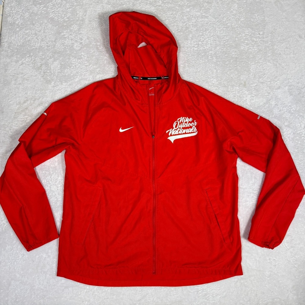 Nike Outdoor Nationals Miler Repel Running Jacket Men L Red track jacket Zip Up